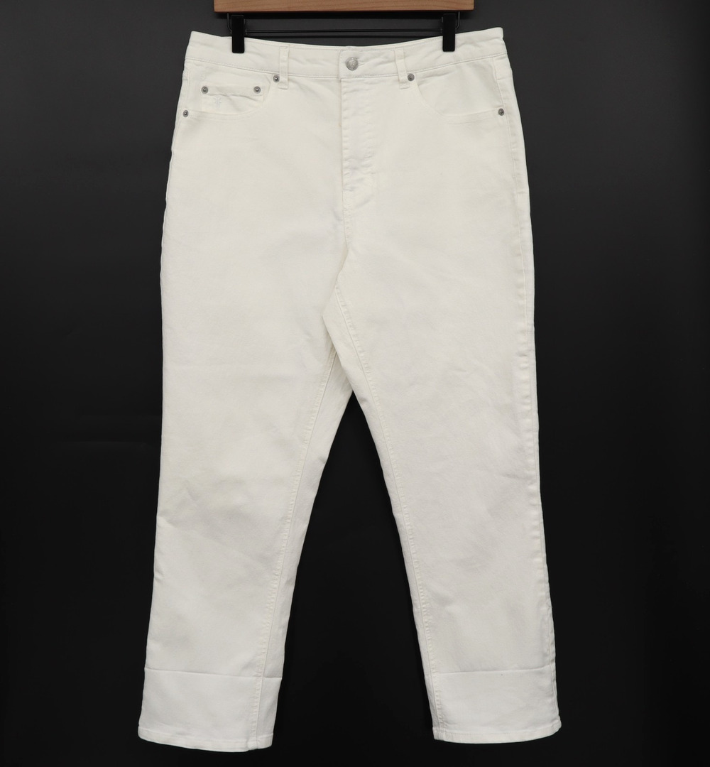 Frye 30x28 High Rise Straight Leg White Denim Coastal Jeans